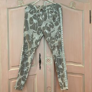 Venti 6 Joggers, Floral Print with studded down sides, Made in Italy , Soft, S